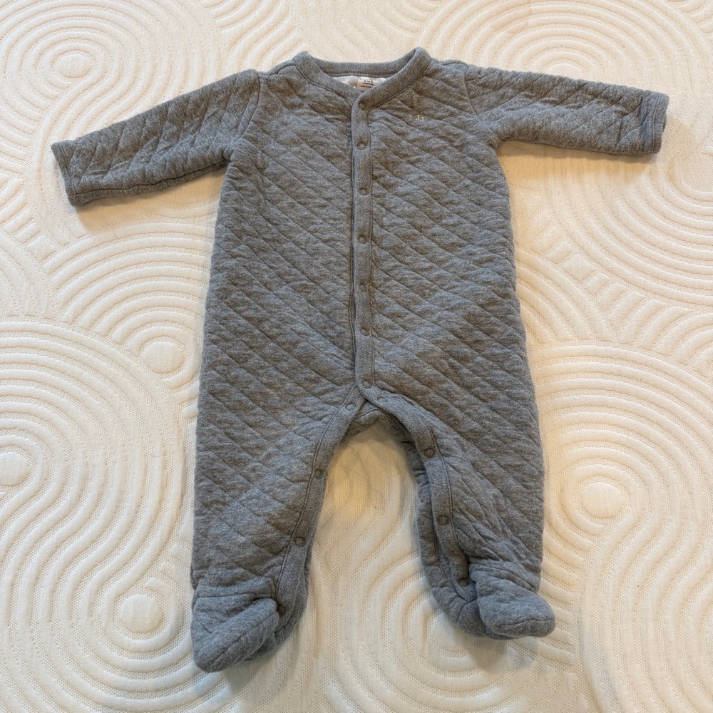 Janie and Jack Quilted Gray Footie